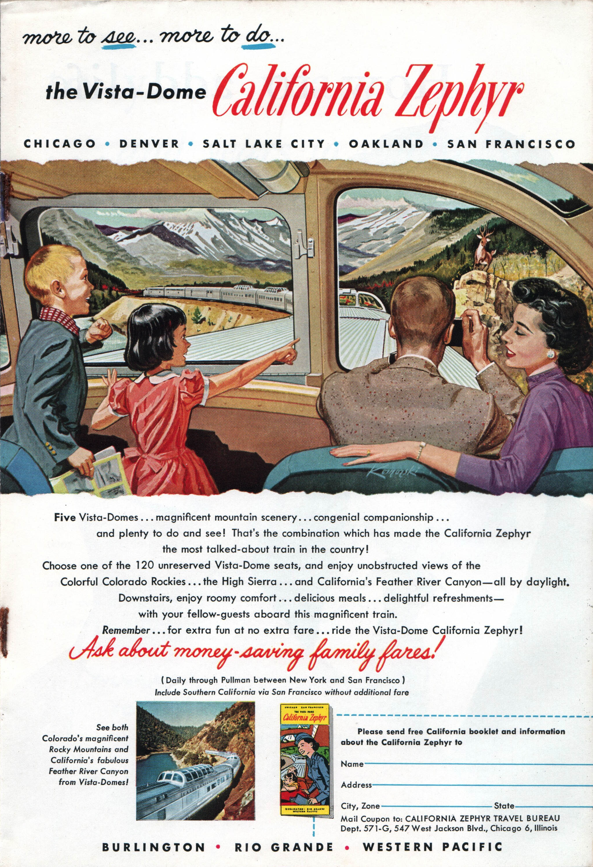 Chicago Illinois San Francisco California Railroad Travel Advertisement Poster