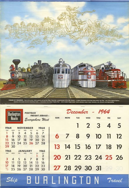 Burlington Route 1965 pocket calendar 