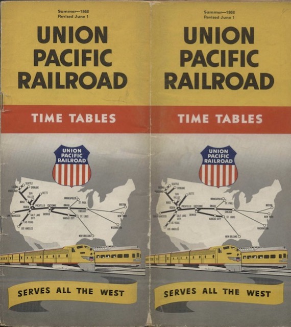 Union Pacific June 1958 Timetable