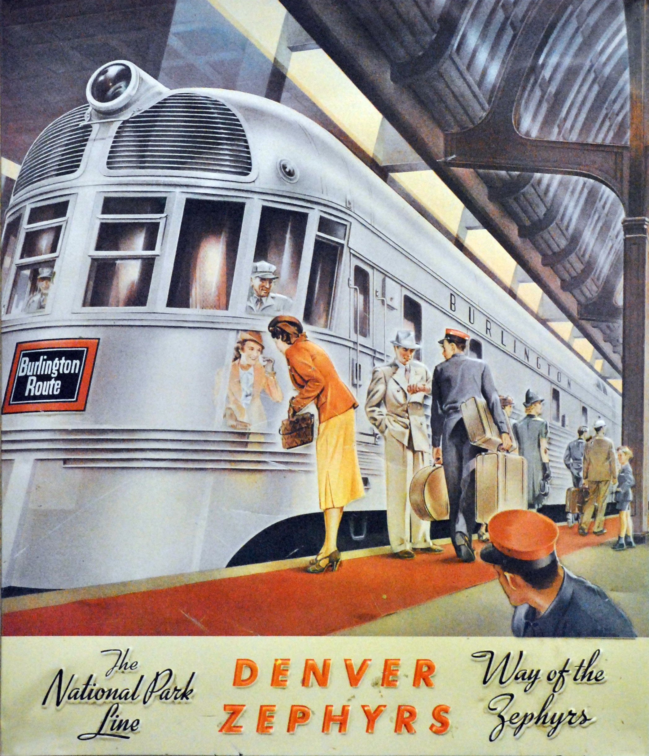 MAGNET TRAIN Postcard Photo Magnet GENERAL PERSHING Zephyr Burlington 1939
